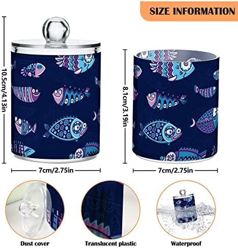 Umiriko Mandala Fish Qtip Držač za pamučne briseve sa poklopcima 4 pakovanja, apoteka za pamučnu kuglicu 20800768