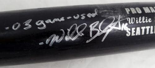 Willie Bloomquist Autographing Black Easton 2003 Game Rabljeni Bat Seattle Mariners 03 Igra Polovna