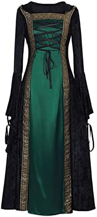 Ženska Srednjovjekovna renesansna kostimska haljina sa kapuljačom sa kapuljačom sa kapuljačom