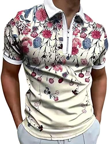 Muške ljetne polo majice kratki rukavi Ležerne prilike za kratke majice Zip up labavi fit sportski