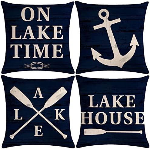 7-kolorooma od 4 mornarice Plavo morsko dekor jastuk Vintage Sea Lake House Decor Cover Cover