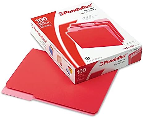 Pendaflex 421013crvene unutrašnje fascikle datoteka, 1/3 izrezane gornje kartice, slovo, crveno,