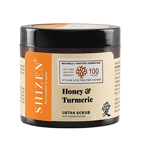 SHIZEN bio-cosmetics by nature Honey & amp; Turmeric Ubtan piling za trenutni sjaj, sjaj, pigmentaciju, mitesere
