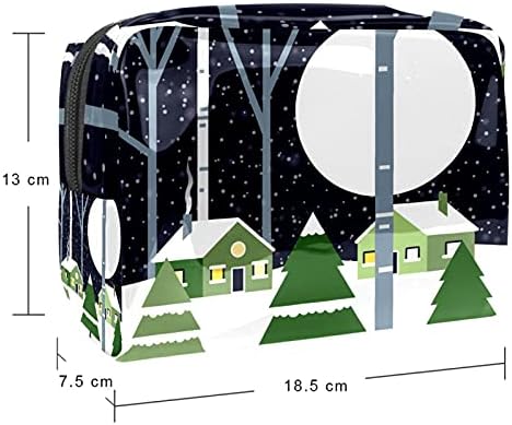 Božićna šuma Zimska noćna kuća Moon šminka za torbu za torbicu za prijenosni putnu torbu za toaletne potrepštine