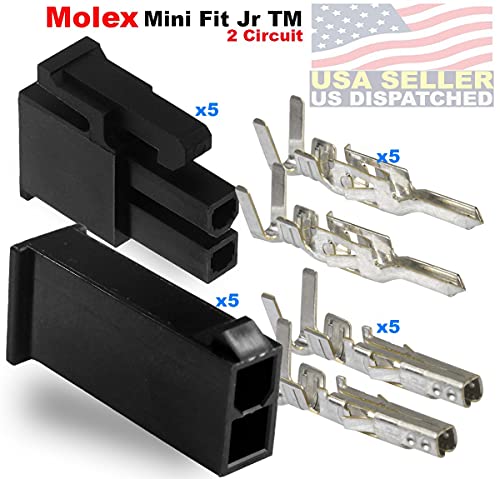 Molex 2 pin crni konektor nagib 4,20mm.0165 W / 18-24 AWG PIN mini-fit jr ™