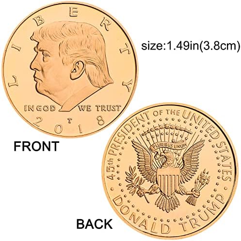 2024 Donald Trump Gold Coin postavljen u kutiji, pozlaćeni kolekcionarski novčić od 45. predsjednika Sjedinjenih