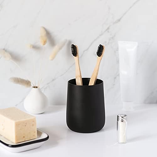 Yew dizajn mat crnog držača četkice za zube i čaše za kupaonicu
