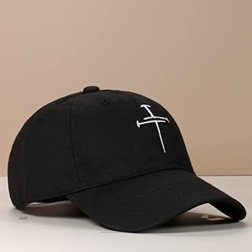 Christian Cross izvezeni kapu unisex podesivi kapu za bejzbol tamu