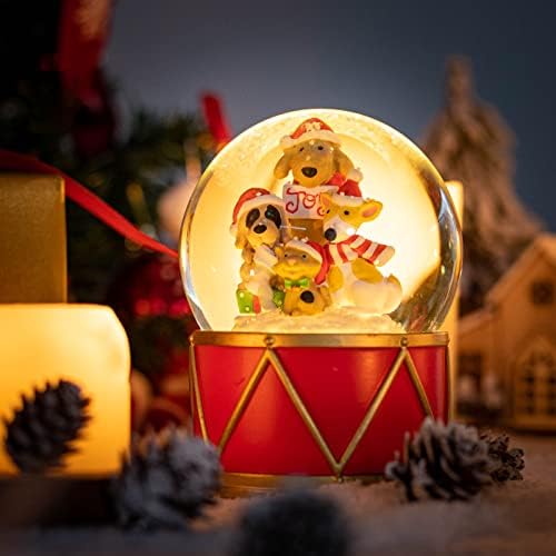 Mumtop Sning Globe, Božićne mrlje snijega, Snežni globusi za djecu, Puppy Božićne jezike Muzička kutija