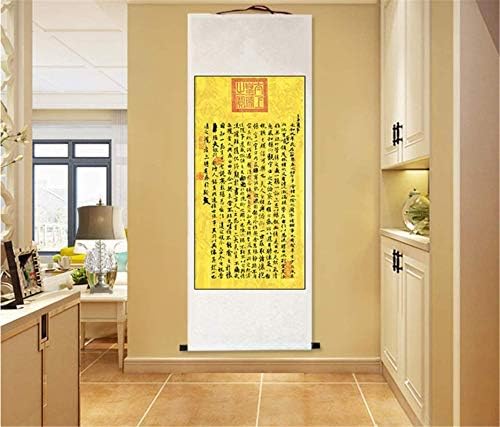 Kineski umjetnički zidni svitak, slikarstvo svilenog svitka, štampa platno Scroll slike stil kineska kaligrafija slikarstvo Umjetnost Lanting Xu zidna Umjetnost viseći svileni svitak,Lan Ting Xu Silk Prints Painting, boja: stil