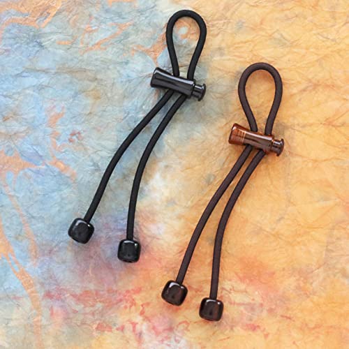 Pulleez klizni držač za rep, Set 4-akrilnih čari - 2 smeđe/ 2 Crne elastične kravate za kosu