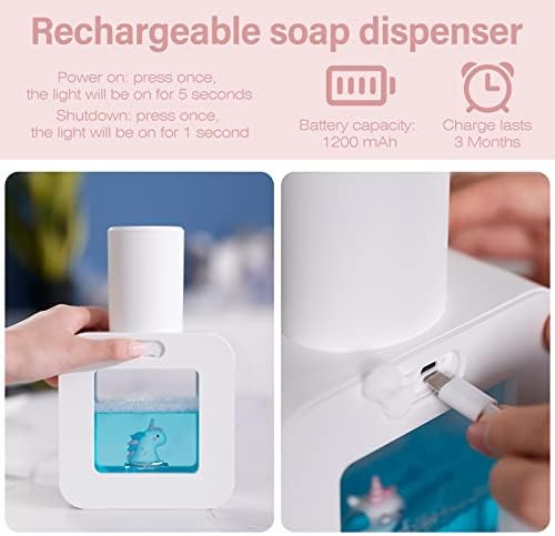 Slatka automatska pepezantna sapuna, bijela, senzorska ručna sredstva za čišćenje zidnih nosača za kupaonicu i kuhinju Dječji punjivi punjivi punjivi sapun za punjenje raspršivača bez pogodala s ladicom