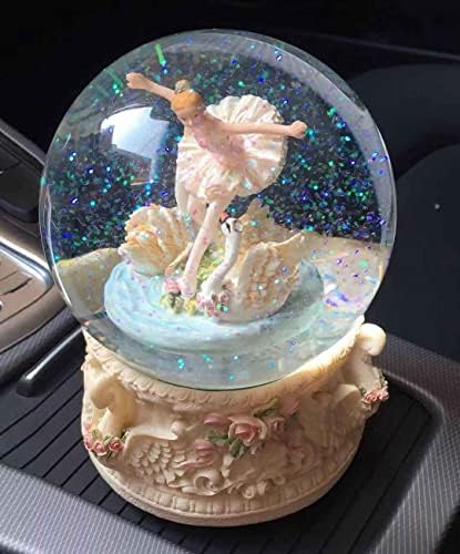 Big 3D Sning Globe Ballerinas Ples u Wonderlandu Swan Lake Rotate Music Box sa šarenim svjetlima Automatska snježna pahuljica za djevojku Žena kći Božićno rođendan Poklon