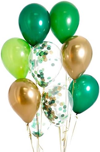 50kom baloni Neonski zeleni šumski zeleni konfeti balon sa trakom savršen za dinosauruse Jurassic