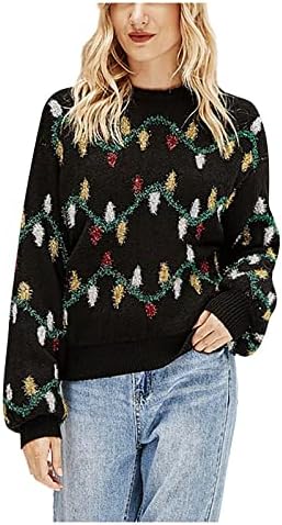 Ženski ružni božićni džemper modni džemper osvjetljavajući džemper