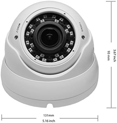 Sigurnosno kamera 1080p s metalnim kućištem i sjajnim noćnim vidom bijele boje