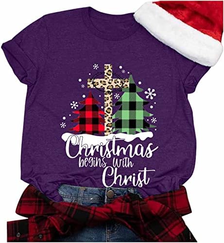 Odmor Božić sa dnevništvom za božice tinejdžerke kratkih rukava Christian opušteni fit bluze Thirts