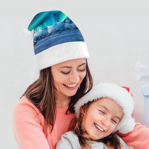 Aurora Funny Božić šešir Santa Claus kape kratki pliš sa bijelim manžetama za Božić Holiday Party ukras zalihe