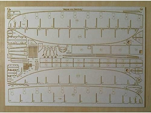 Orel 248/2 Lasersko sečenje za fregatu Vappen von Hamburg, mornarica, Nemačka, 1669, 1/200 komplet modela papira, fregata