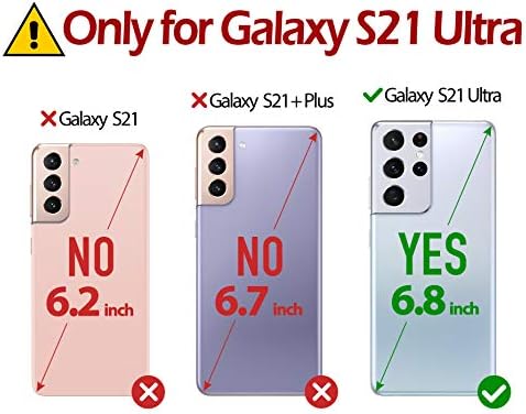 TUCCH novčanik slučaj za Galaxy S21 Ultra 5G, Magnetic Kickstand RFID Blokiranje Slot kartica Folio PU Koža Flip