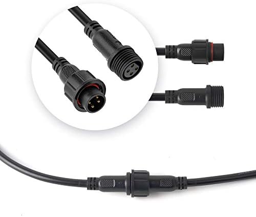 Hysmigor 1pcs 9.84ft 3Meter 4 PIN 20AWG IP65 produžni žica sa muškim ženskim konektorima na oba kraja za jednobojni RGB 5050 WS2813 itd. LED traka, auto matice za automatsko ožičenje od 22 mm male veličine