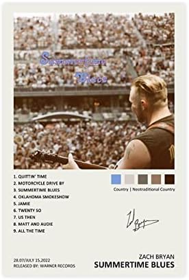 WANMLY Zach Poster Bryan Summertime Blues omot albuma potpisan ograničeni Poster platno plakat