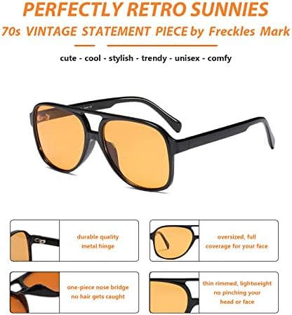 Pege Mark Vintage Retro naočare za sunce 70-ih za žene muškarce klasični veliki kvadrat Aviator Frame UV400 trendi narandžaste naočare