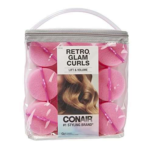 Conair pjenasti valjci za kosu za veliki volumen, podizanje i uvijanje, pjenasti valjci, uvijači za