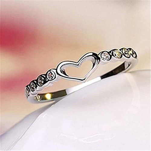 2023 New Pure Silver Love Ring nakit ženski prsten šuplji set kristalno u obliku srca nakit