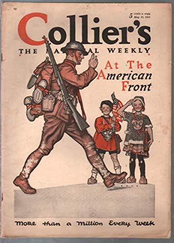 Collier's 5/18/1918-izdanje prvog svjetskog rata-pulp fiction-američka zastava-Piggly Wiggly-VG