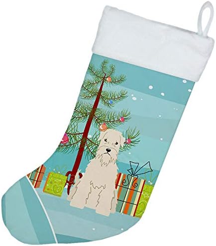 Caroline's bysures BB4186CS veseli božićno drvce meko obloženo pšenično terijeri božićne čarape, kamin Viseći čarape Božićna sezona Dekor zabave Obiteljski odmor,