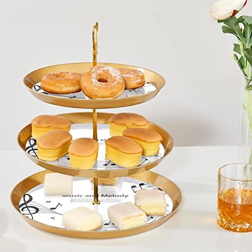 3 puta plastični cupcake toranj sa slojevim ladicom za posluživanje, zlatno stablo tornjevog kolača, apstraktne