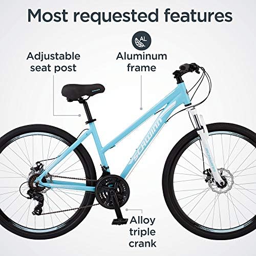 Schwinn GTX comfort hibridni bicikl za odrasle, dvostruki sportski bicikl, lagani aluminijumski okvir, više