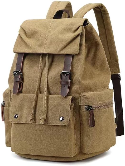 Gutaror 21l Vintage platnena ruksaka kožna ruksaka ranac ranac 18inch laptop tote Satcchel školski rame za planinarenje