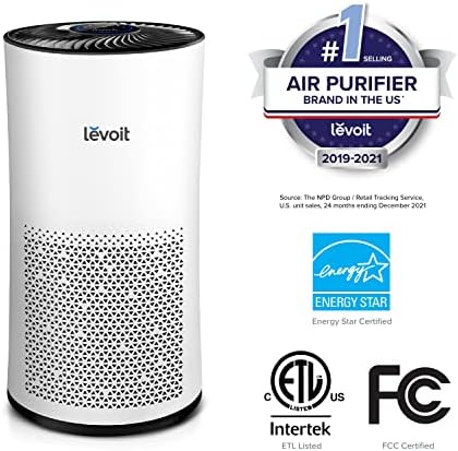 LeVoit pročistač vazduha za veliku sobu, H13 True HEPA Filter za spavaću sobu, Automatski Režim, sredstva za čišćenje alergija i kućnih ljubimaca, dim plijesan polen prašine, LV-H133, Bijela