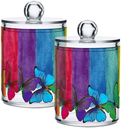INNEWGOGO Rainbow Butterfly 2 pamuk pamuk swab držač kuglice organizator plastični kupatilo