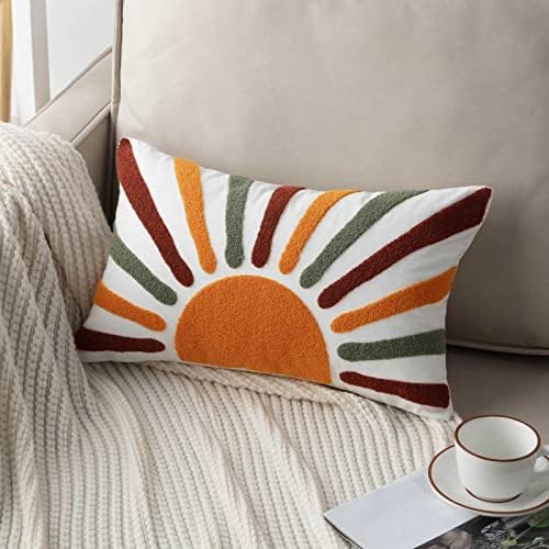 Favdec izvezeni boemski stil sunčev naklopci za odlomak sunca, lumbalni boho sunčevi jastuk 12 inča x 20 inča pokriva samo