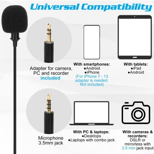 Profesionalni ocena Lavalier rever mikrofon za Panasonic P101 kompatibilan sa iPhone telefonom