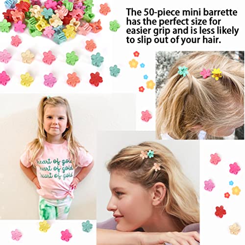 Mini kose kandža za djevojke, 50 kom Slatka cvijeća kandža sa kutijom, plastični klizni mali klip za djevojke