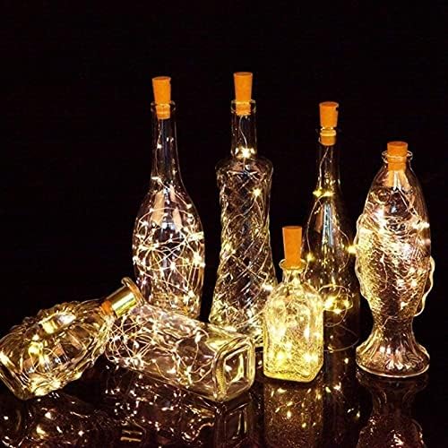 Hzhlao žičana LED boca za vino sa čepom sigurna zgodna i izdržljiva 20 LED svjetla za flaše baterija pluta za vjenčanje za Božićnu noć vještica Bar Decor LED zavjese svjetla