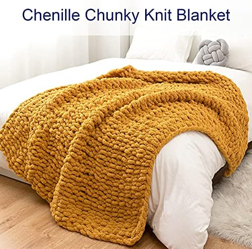 Chunky Knit Blaket Cosy Chenille baca - 51 X63 -Warm mekani ručno rakiji prekrivači za kauč,