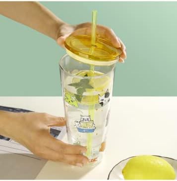 Dvoslojni stakleni čaša visoke cijene šalice slame velikog kapaciteta Ženska čaša za ženska čaša mlijeko Ljeto hladno piće šolje