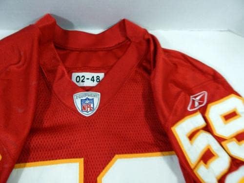 2002 Kansas Chiefs Glenn Cadrez # 59 Igra Polovni crveni dres 48 DP15638 - Neincign NFL igra rabljeni dresovi
