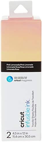 Cricut infuzible listovi za prenos tinte - 4,5 x 12 - ružičasti limunadni uzorak - za krigulicu