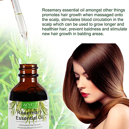 Ulje ruzmarina za rast kose 2 Fl oz, čisti organski Serum eteričnih ulja ruzmarina za suhu oštećenu kosu