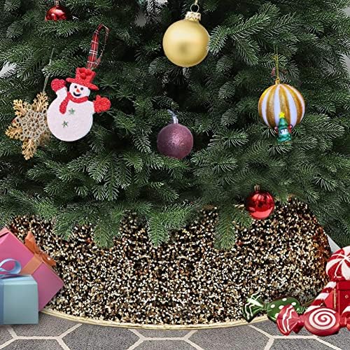 2021 Božićno stablo zlato, suknja od drveća za božićne prsten plastike i uklonjive stablo Osnovni ukrasi za božićne ukrase drveća Postavite kućni kućni dekor, 30 inča