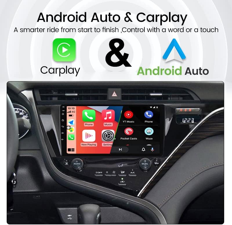 Auto Radio Stereo za Toyota Camry 2018 2019 2020, Biorunn Android 11 10.1 inčni osmojezgarni automobil GPS Navi Wireless Carplay Android Auto Head Unit IPS dodirni ekran Bt FM AM RDS DSP, 4GB RAM 64GB ROM