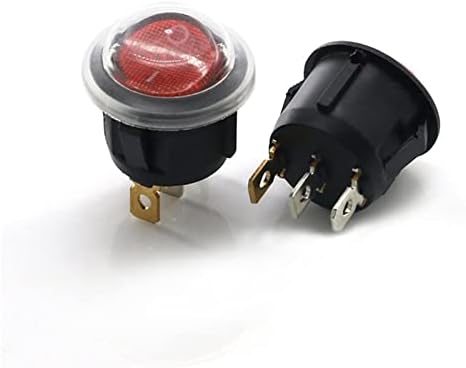 NESHO preklopni prekidač 10kom On / Off okrugli preklopni prekidač LED osvijetljeni Mini crni bijeli crveni plavi 10a 250V / 6A 125V 3-pinski kružni Prekidač za čamac 20MM