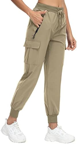 Ženski teretni džogeri pantalone za planinarenje lagan brzo sušenje sa džepovima sa patentnim zatvaračem atletska