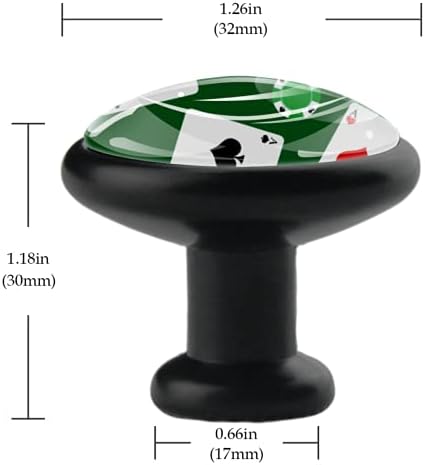 Lagerery ručno rađena dugmad za poker čipove dugmad za ormare višebojna dekorativna dugmad za Kućni dekor hardver crna metalna dugmad za fioke 4 kom 1.26x1.18x0. 66in